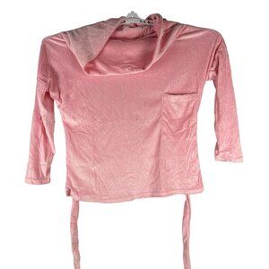 Pink Velour cowl neck Top & Pants Set Medium Polyester/Spandex Lounge Wear